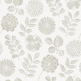 4066-26533 Inge Light Grey Floral Block Print Wallpaper