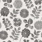 4066-26534 Inge Black Floral Block Print Wallpaper