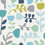 4066-26536 Juni Teal Abstract Tulips Wallpaper