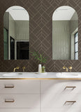 4066-26549 Sander Chocolate Geometric Wallpaper