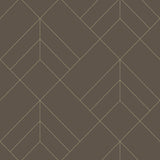 4066-26549 Sander Chocolate Geometric Wallpaper