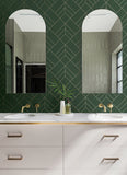 4066-26550 Sander Evergreen Geometric Wallpaper