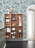 4066-26555 Fika Blue Blissful Birds & Blooms Wallpaper