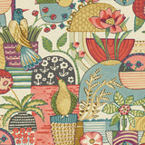 4066-26558 Fika Plum Blissful Birds & Blooms Wallpaper