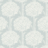 4074-26622 Zaria Light Blue Topiary Wallpaper