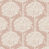 4074-26624 Zaria Apricot Topiary Wallpaper