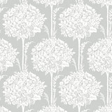 4074-26625 Zaria Grey Topiary Wallpaper