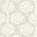 4074-26626 Zaria Taupe Topiary Wallpaper