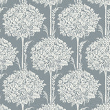 4074-26627 Zaria Slate Topiary Wallpaper