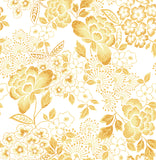 4081-26302 Irina Yellow Floral Blooms Wallpaper