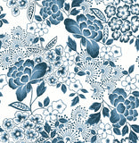 4081-26304 Irina Blue Floral Blooms Wallpaper