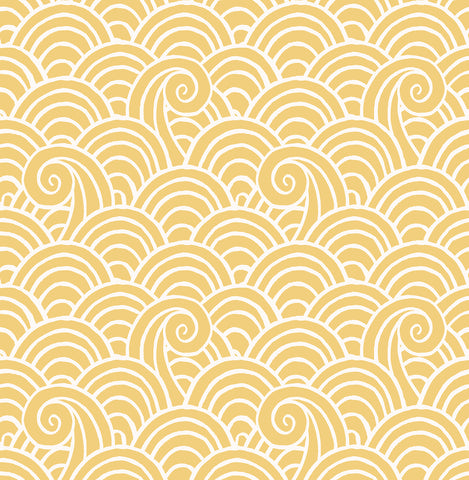 4081-26307 Alorah Yellow Wave Wallpaper