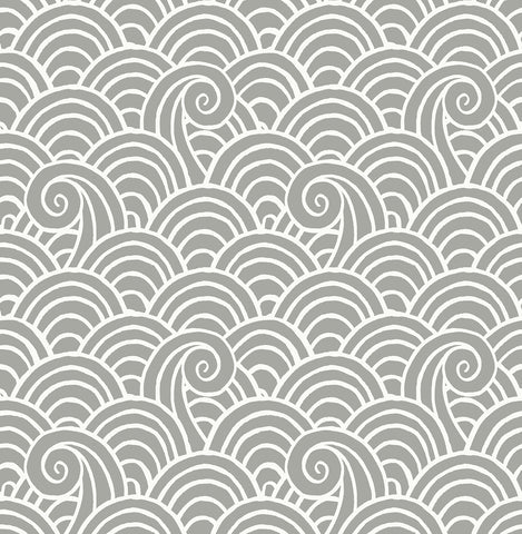 4081-26308 Alorah Grey Wave Wallpaper