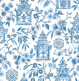 4081-26310 Helaine Blue Pagoda Wallpaper