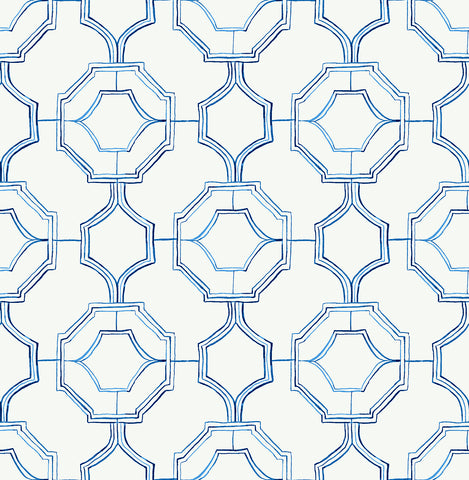 4081-26314 Gallina Blue Trellis Wallpaper