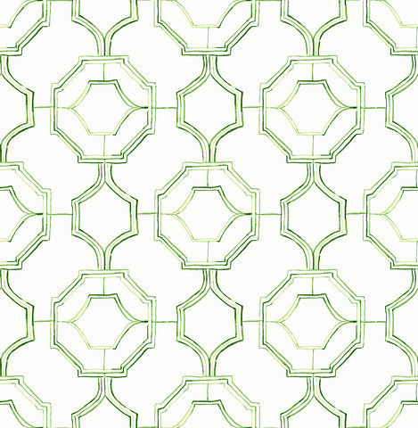 4081-26316 Gallina Green Trellis Wallpaper