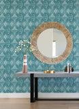 4081-26318 Grady Teal Dotted Geometric Wallpaper