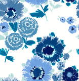  4081-26324 Essie Blue Painterly Floral Wallpaper
