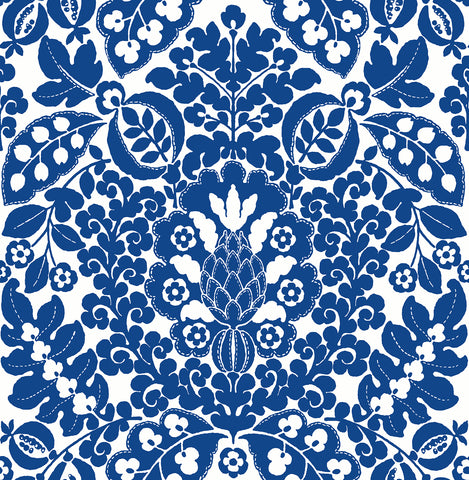 4081-26332 Marni Blue Fruit Damask Wallpaper