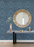 4081-26334 Marni Navy Fruit Damask Wallpaper