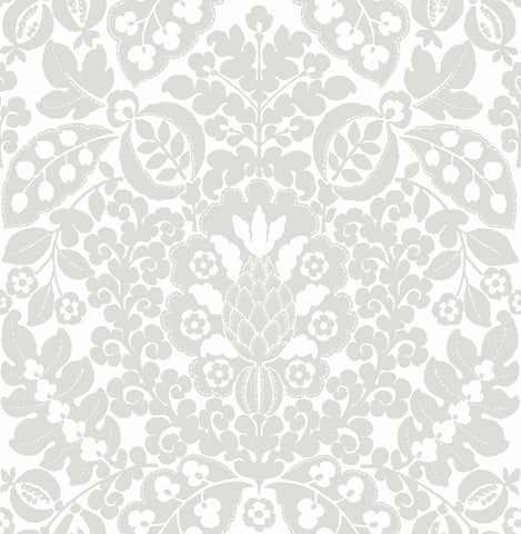 4081-26335 Marni Grey Fruit Damask Wallpaper