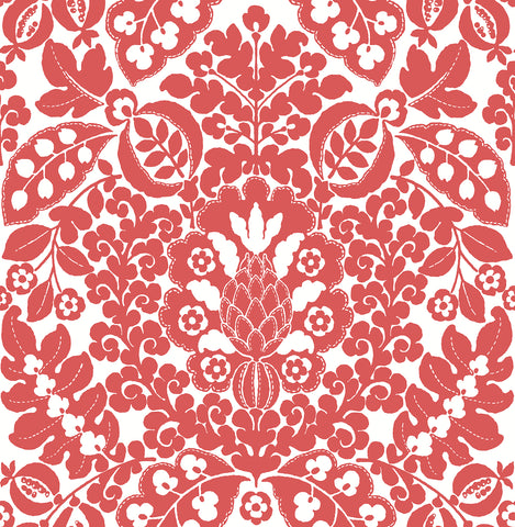 4081-26336 Marni Red Fruit Damask Wallpaper