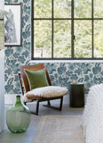 4081-26340 Jana Teal Jacobean Wallpaper