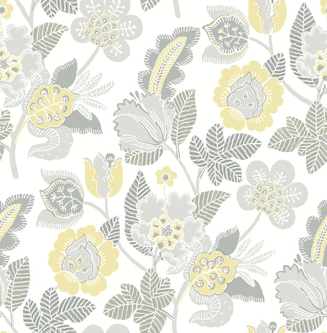  4081-26341 Jana Light Grey Jacobean Wallpaper