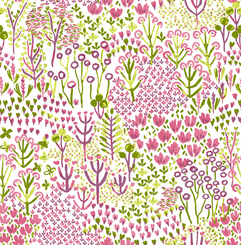 4081-26349 Chilton Pink Wildflowers Wallpaper
