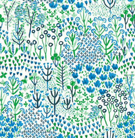4081-26350 Chilton Blue Wildflowers Wallpaper