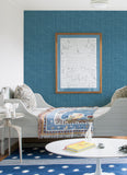 4081-26351 Emerson Teal Faux Linen Wallpaper