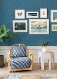 4081-26351 Emerson Teal Faux Linen Wallpaper