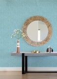 4081-26352 Emerson Light Blue Faux Linen Wallpaper