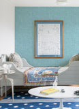 4081-26352 Emerson Light Blue Faux Linen Wallpaper