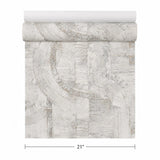 4096-554748 Faux Concrete plaster textured distressed paint white gold metallic wallpaper 3D