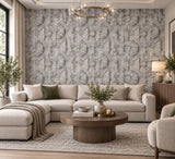 4096-554779 Faux Concrete plaster textured distressed white gray copper metallic wallpaper
