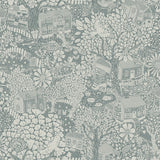 4111-63005 Bygga Bo Blue Woodland Village Wallpaper