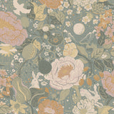4111-63016 Växa Slate Rabbits & Rosehips Wallpaper