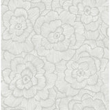 4120-26036 Periwinkle Light Grey Textured Floral Wallpaper