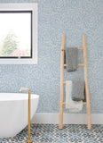 4120-26039 Periwinkle Blue Textured Floral Wallpaper