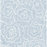 4120-26039 Periwinkle Blue Textured Floral Wallpaper