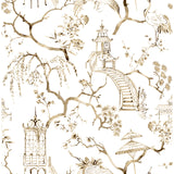 4120-26807 Serena Coffee Chinoiserie Wallpaper