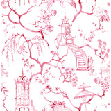 4120-26808 Serena Raspberry Chinoiserie Wallpaper