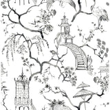 4120-26809 Serena Charcoal Chinoiserie Wallpaper