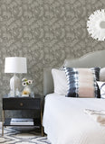 4120-26827 Maeve Grey Jacobean Trail Wallpaper