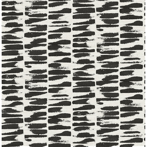 4120-26841 Myrtle Black Abstract Stripe Wallpaper