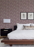 4120-26846 Myrtle Purple Abstract Stripe Wallpaper