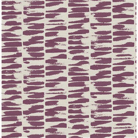 4120-26846 Myrtle Purple Abstract Stripe Wallpaper