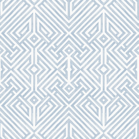 4120-26847 Lyon Blue Geometric Key Wallpaper