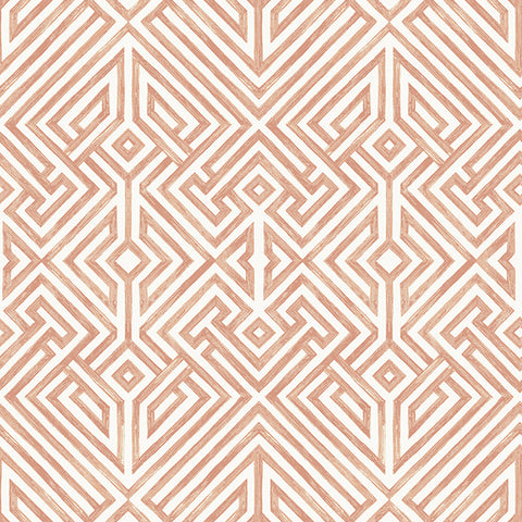4120-26848 Lyon Coral Geometric Key Wallpaper